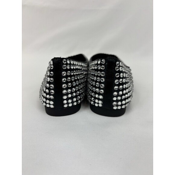 Steve Madden Matais Delphine Ballet Flats Black Satin Rhinestone Studded Size 8 - Picture 3 of 9